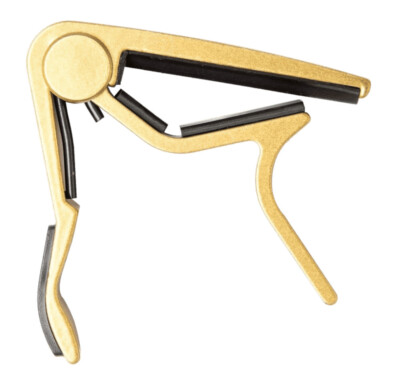 Dunlop 84FG - Trigger Capo für Akustikgitarre - flat - gold - Kapodaster