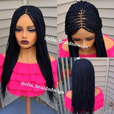 Ready To Ship Box Braids Wig Closure Lace Wig Braided Wig For Black Women