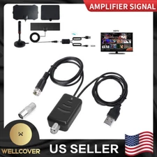 Indoor HDTV DTV Digital TV Antenna Amplifier Signal Booster Cable TVFox Adapter