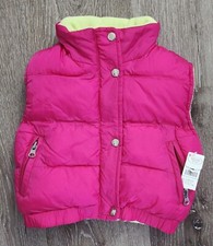 Talbots Kids Baby Girl's Reversible Puffer Vest - Size 6M - Pink/Green