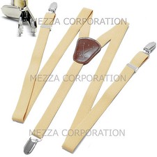 New Kid's Boy's girl's Vesuvio Napoli Suspenders Braces clip on formal Beige