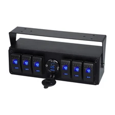 Car Boat Marine 6 Gang Toggle Rocker Switch Panel Box USB 12V-24V LED RV Truck