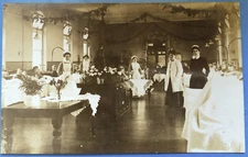 HOSPITAL INTERIOR, Military? ENGLAND UK, Photo Post Card 1905-15 WOMAN DOCTOR 