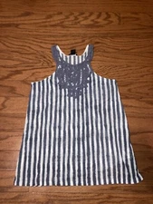 Womens Juniors H & M blue white lace tank top sleeveless shirt xs Blouse