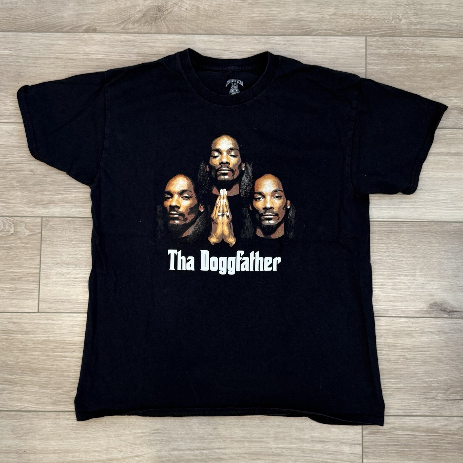 FILA T shirt nera Death Row Records Snoop Dogg The Doggfather maglietta rap grande adulto