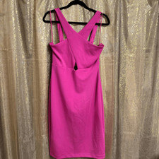 Express Magenta Fuchsia High Neck Midi Bodycon Dress Size 12