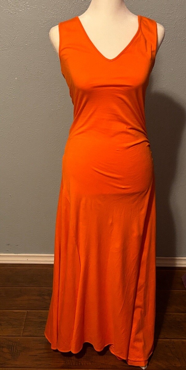 Ralph Lauren Bright Orange Mermaid Maxi Dress Sz S | eBay