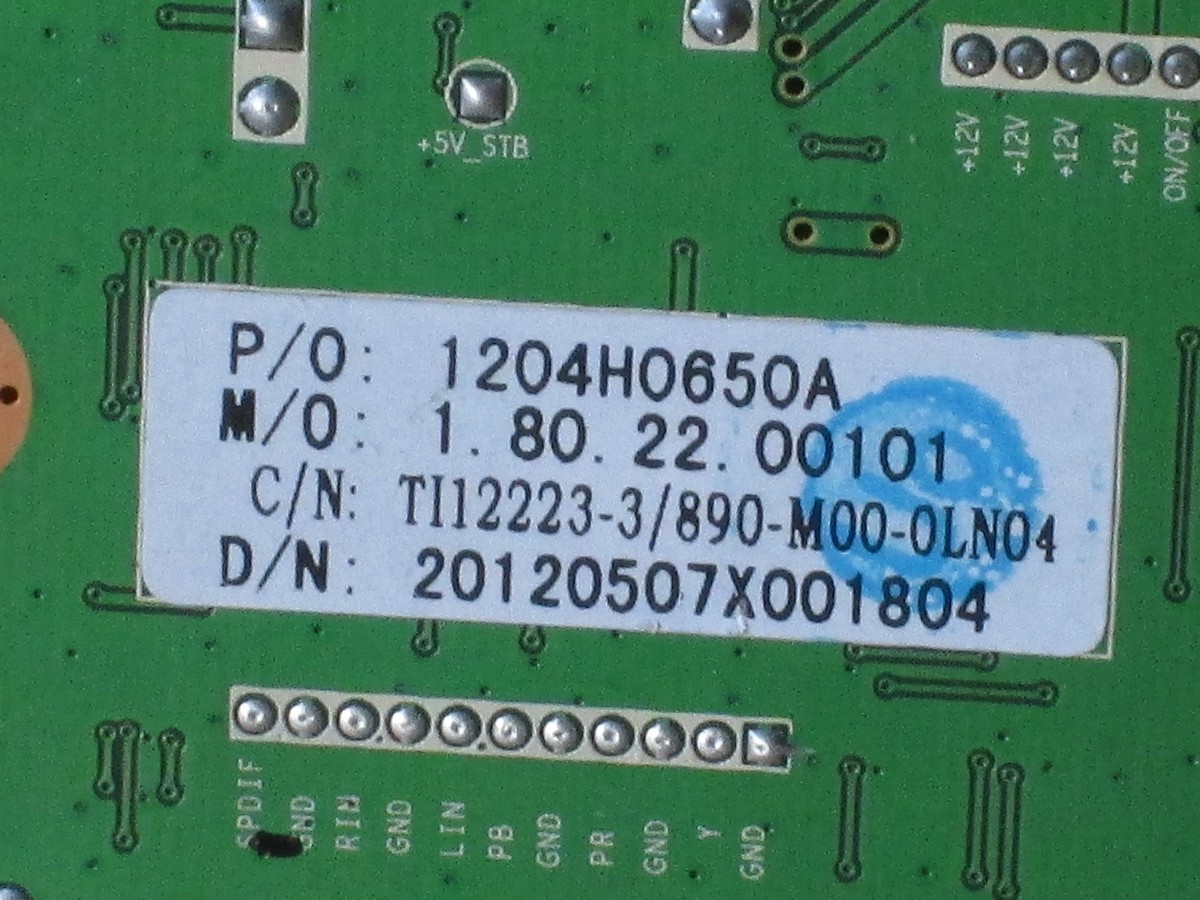 Seiki LC24G82 Main Board 1204H0650A H CV318L-Y 890-M00-0LN04