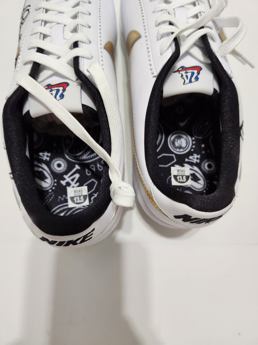 Nike Lunar Cortez 2022 All Star White Black Baseball Cleats Nike Lunar Cortez 2022 All Star White Black Baseball Cleats