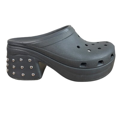NEW Crocs Siren Studded‎ Platform Heel Clog Black Mens US 12 / Womens US 14 CROCS SIREN STUDDED High Heel Light Weight | Mercari main image 2