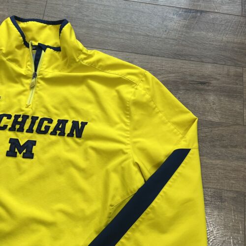 Adidas Michigan Wolverines Windbreaker Quarter Zip Jacke Gelb Herren Größe 2XL - Bild 2 von 9