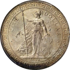 Great Britain: Victoria Trade Dollar 1898-B PCGS MS-63, Bombay Mint. Gold Shield