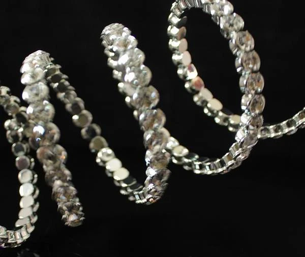 PULSERA BRAZALETE BRILLANTE 5 FILAS DIAMANTES DE IMITACIÓN AUSTRIACOS TRANSPARENTES FIESTA BODA B1586 Foto 4 de 4