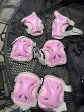 Pink Kids Skating pads Set. Knee Elbow Wrist Guards Mesh Bag. Size small