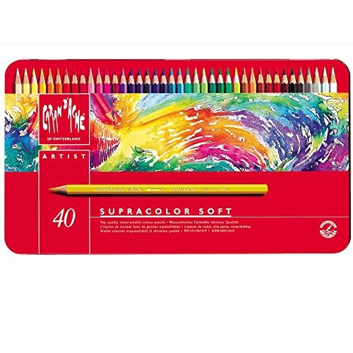 Caran D'ache Supracolor Ii 40 Water-Soluble Colour Pencils - Metal Tin - Assorted Colours - Image 3