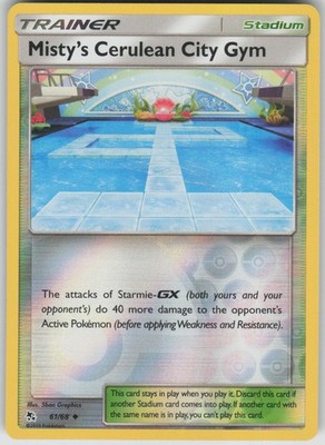 Pokemon TCG Misty's Cerulean City Gym Uncommon Reverse Holo Hidden Fates 61/68