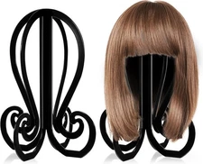 Grevosea Wig Head Stand, Collapsible Portable and Durable Wig Holder for Short W