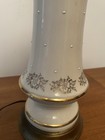 ANTIQUE NIPPLED CERAMIC TABLE LAMP WITH GOLD TRIM & DECORATIONS  — photo 4