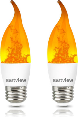 LED Flame Effect Light Bulbs,3 Modes Smart E26 Chandelier Base Flickering Candle