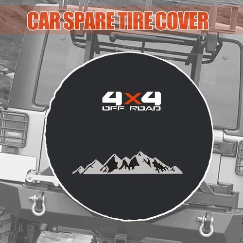 4X4 Spare Tire Wheel Cover Protector Back For Ford Bronco Jeep Toyota Suzuki SUV