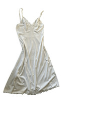 Shadowline Vintage Slip Full Nightgown Ivory Lace size Small