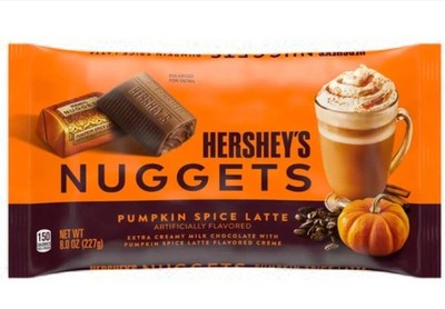 Hershey's chocolate candy Nuggets Pumpkin Spice Latte 8oz Individual Wrap