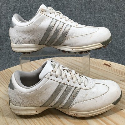 Adidas Shoes Womens 7 Okapi Golf Sneakers White Lace Up Low Top Athletic 737965