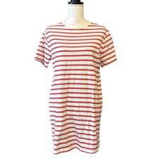 GAP Relaxed Short Sleeve T-Shirt Dress SZ XSP in Red White Blue Stripe Casual