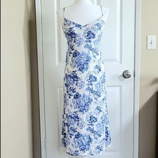 Reformation Chianti Olympia Blue Floral Midi Dress - Size Small