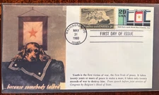 #2765i Gold Star FDC with4 Chaplains stamp on S&T cachet