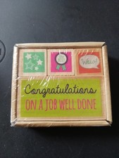 Wood Mounted Birthday Rubber Stamps CONGRATULATIONS themed 4 In Set