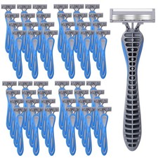 60 Pcs Mens Disposable Razors Bulk 3 Blade Sensitive Skin Shaving Razor Long ...