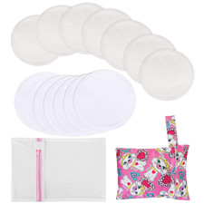 14PCS Washable Nursing Pads, Reusable Organic Bamboo Breast Pads with Laundry Ba