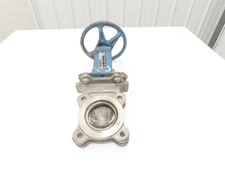 DeZurik Fig. 824 3" Stainless Knife Gate Valve Lug Style Rising Stem Metal Seat