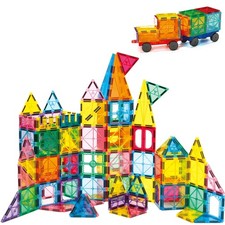 Diytoy Magnetic Tiles,100PCS 3D Building Blocks, Magnets Building Set for Kid...