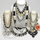 VINTAGE TO NOW FASHION /COSTUME JEWELRY NECKLACE LOT, ASSORTED TYPES & MATERIALS