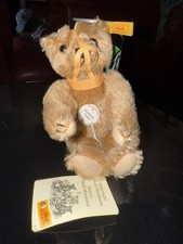 Vintage Steiff 7" Jointed Toy Bear Blonde Maulkorb w Muzzle Ear Tag, Germany