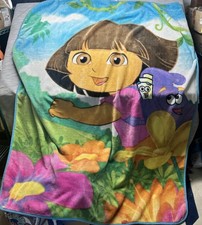 Vintage Dora the Explorer With Backpack And Map Plush Blanket 60 X 76 inch
