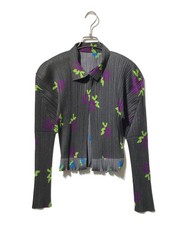Pleats Please Transfer Pleated Cardigan 3 Polyester Gray Auth From Japan RA