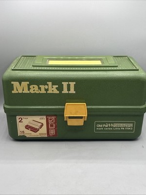 Mark 2 Old Pal Woodstream Tackle Box Vtg Fishing Avocado Green
