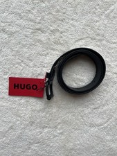 Image of BNWT Hugo Boss HUGO Logo Belt Black Size 100 Designer Leather Look RRP £69