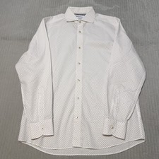 Charles Tyrwhitt Mauve white Twill Dress Shirt Medium Non Iron Classic Fit
