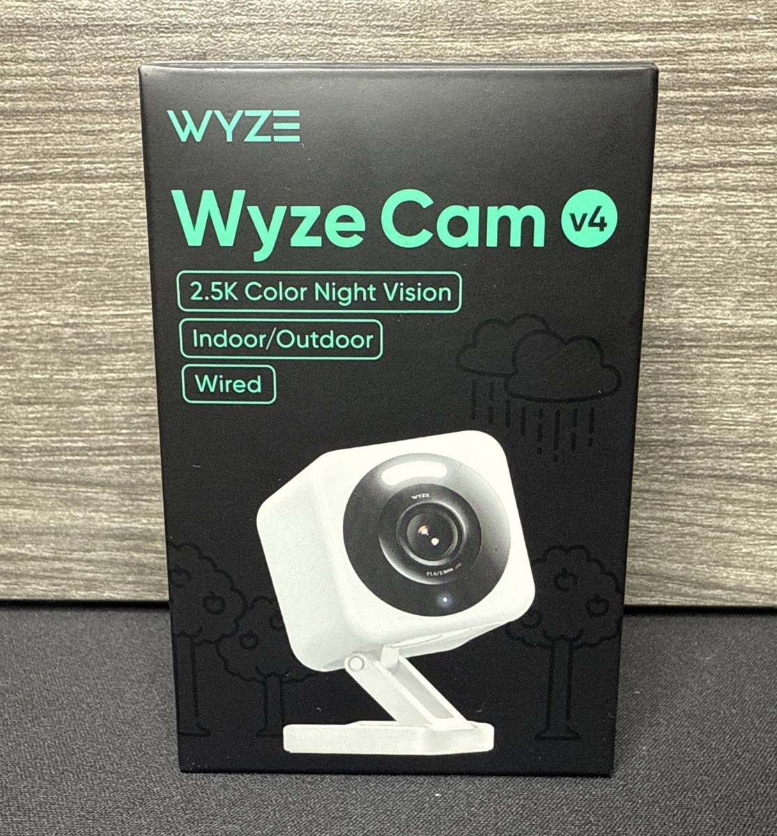 Wyze Cam V4 QHD WiFi, Indoor/Outdoor, Wired Security Camera W/color  Night