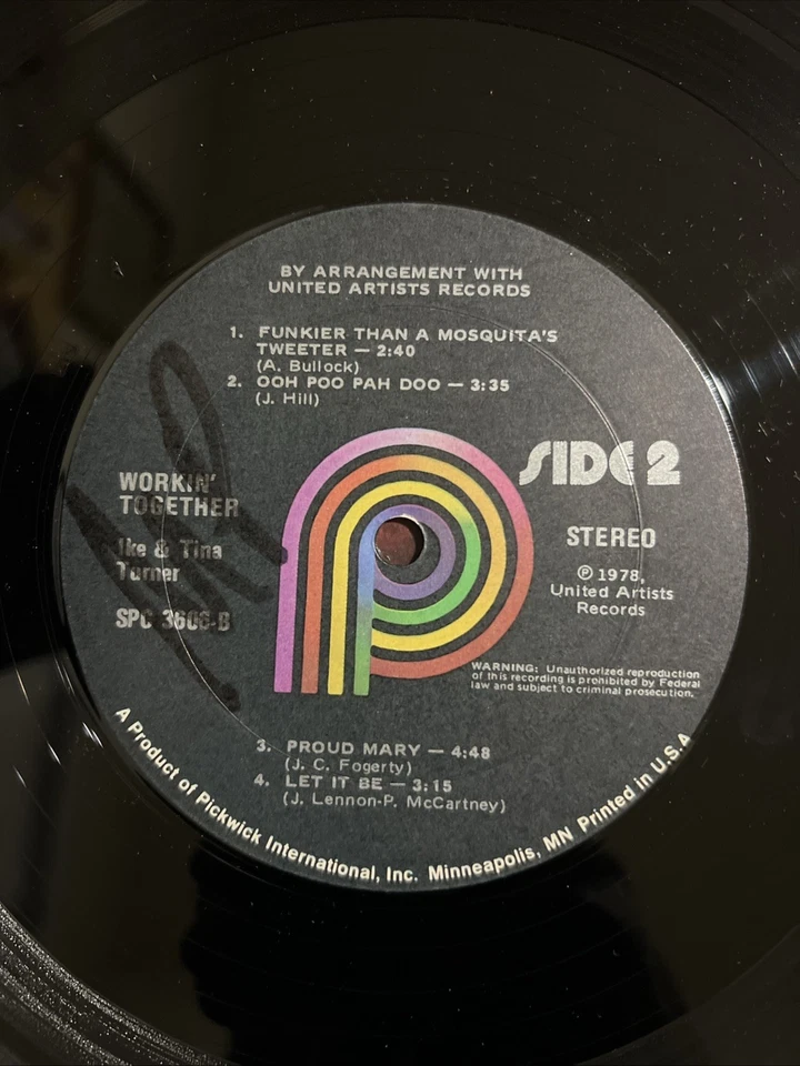 IKE & TINA TURNER WORKIN' TOGETHER  LP 1970 RE '78 GREAT CONDITION VG++/VG!!A Foto 2 de 2