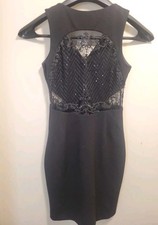 Guess Los Angeles Shimmering Lace Back Black Party/Cocktail Dress Size 2