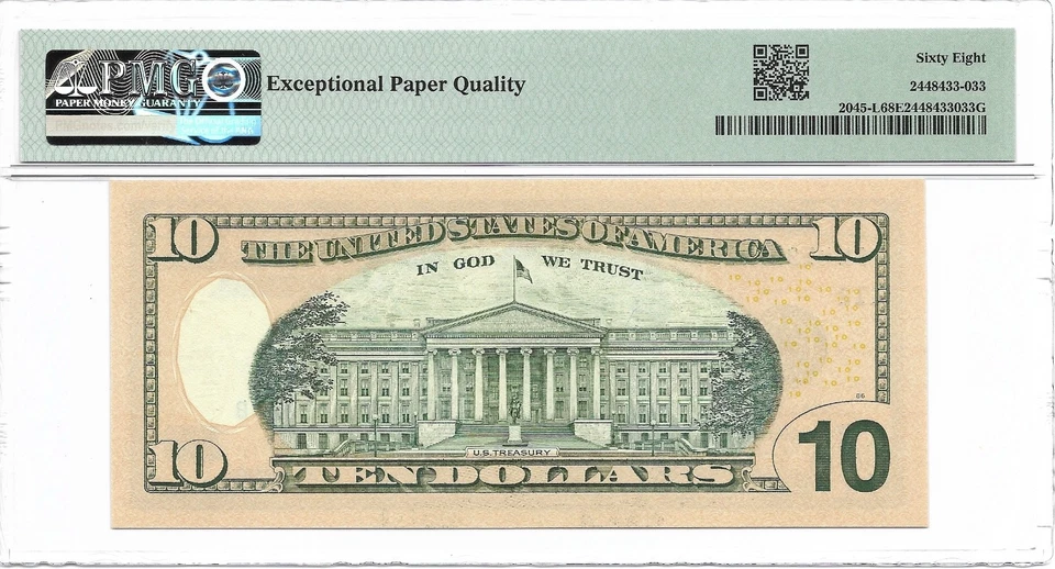 2017A $10 SAN FRANCISCO FRN. PMG SUPERB GEM UNCIRCULATED 68 EPQ Banknote TOP POP - Image 3 of 3