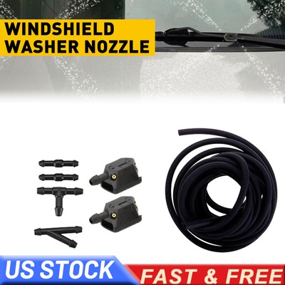 Universal Car Windshield Wiper Washer Squirter Nozzle Spray Jet Kit Fluid Hose