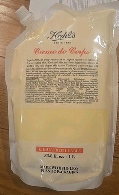 Kiehl's Creme de Corps Body Lotion with Cocoa Butter - Reffil Pouch 33.8oz (1L)