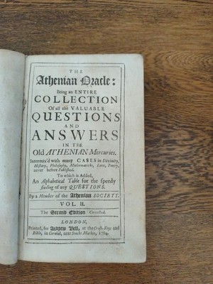 The Athenian Oracle (Vol. II, 1704)