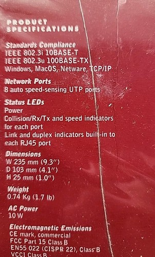 NETGEAR FS108NA 8-Port 10/100Mbps Fast Ethernet Switch - Picture 4 of 4